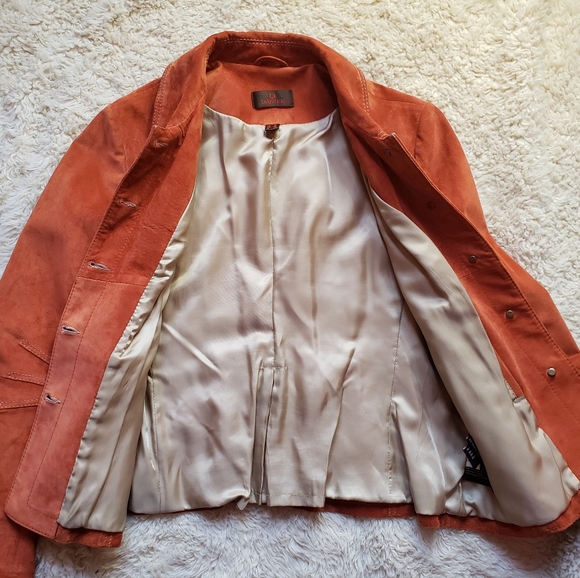 90's Danier Leather Jacket Orange - Picture 5 of 12